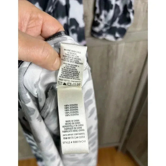 Cloth & Stone Midi Dress Animal Print Long Sleeves Ecovero Sz S - Picture 8 of 10